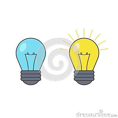 Illustration of light bulbs. Idea symbol. Vector illustration. Vector Illustration