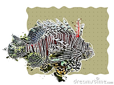 Lion Fish illustration Stock Photo