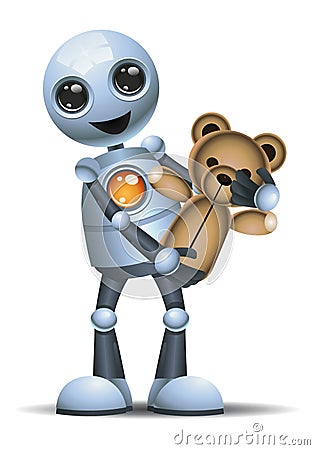 Illustration of a little robot carry toy Vector Illustration