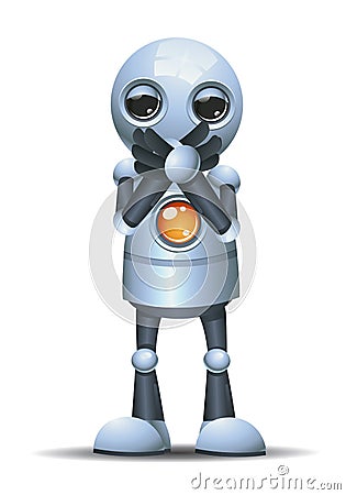 little robot close it mouth Cartoon Illustration