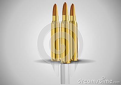 Stylish cartridge.live cartridge.Vector image of a set of ammunition. Vector Illustration