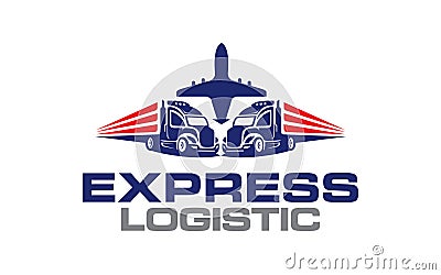 Illustration logistics and delivery logo design Vector Illustration