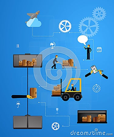 Illustration logistics safekeeping delivery shipping Cartoon Illustration