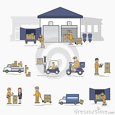 Illustration of logistics service isolated Stock Photo