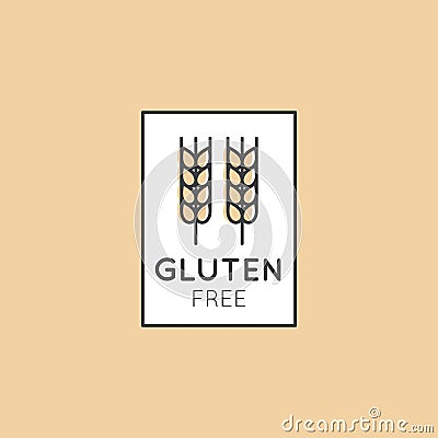 Illustration Logo Set Badge Ingredient Warning Label Icon Gluten Wheat Free Stock Photo