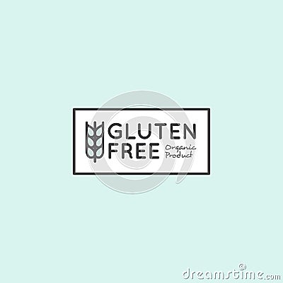Illustration Logo Set Badge Ingredient Warning Label Icon Gluten Wheat Free Organic Product Sticker Vector Illustration