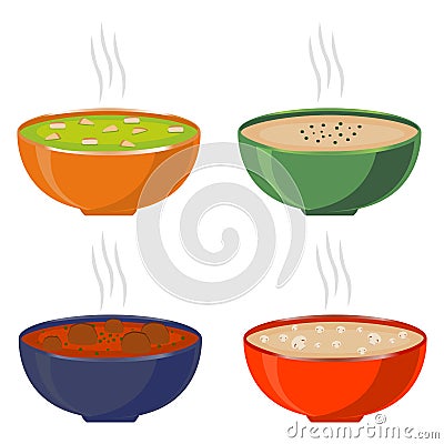 Illustration of logo for the theme homemade soups Vector Illustration