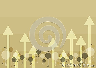 Illustration Of A Long Arrows Floating Smoothly Towards The Sky High. Large Lengthy Pointer Drawing Flying So Slowly Vector Illustration