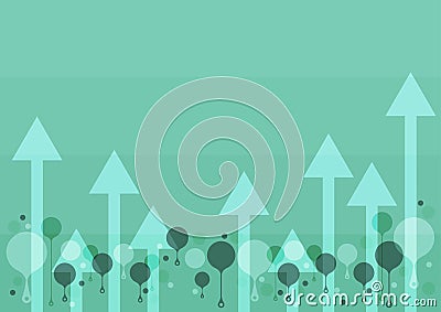 Illustration Of A Long Arrows Floating Smoothly Towards The Sky High. Large Lengthy Pointer Drawing Flying So Slowly Vector Illustration