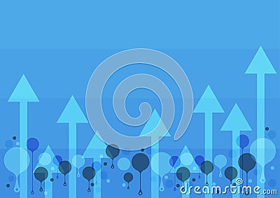 Illustration Of A Long Arrows Floating Smoothly Towards The Sky High. Large Lengthy Pointer Drawing Flying So Slowly Vector Illustration