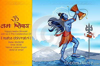 Lord Shiva, Indian God of Hindu for Shivratri Vector Illustration