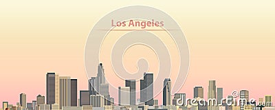 Vector illustration of Los Angeles city skyline at sunrise Vector Illustration