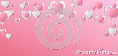 Love and romance heart background for Happy Valentine's Day Vector Illustration