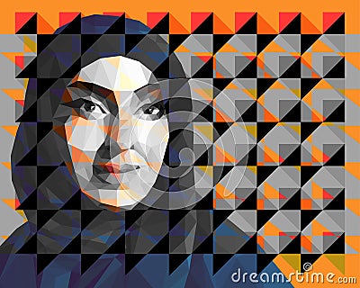 Portrait of an Arab woman wearing hijab Stock Photo