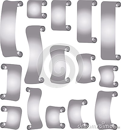Illustration of Luxurious Silver scroll set Vector Illustration