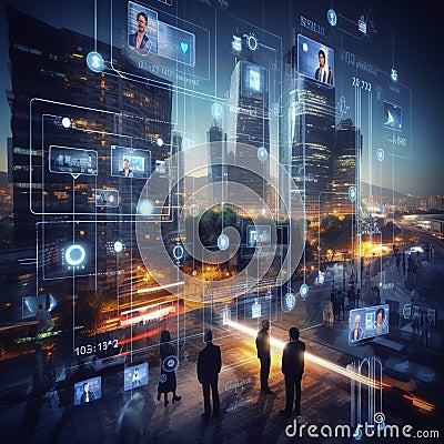illustration of Machine Learning analytics identify behavior recogni, Generative ai Cartoon Illustration