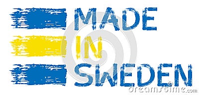 Illustration with Made in sweden, spain, italy, germany, france, china Stock Photo