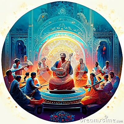 Illustration of Mahadeva Temple in Jaipur, India generative AI Stock Photo