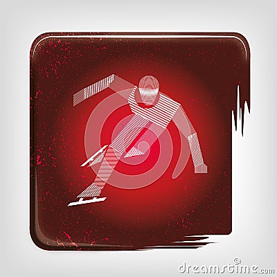 Speed skating stripy icon Vector Illustration