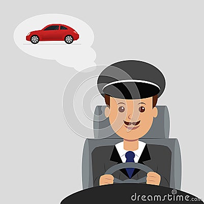 Illustration of a Male Driver. Vector Illustration