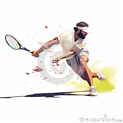 Male Tennis Player Hitting a Forehand Editorial Stock Photo