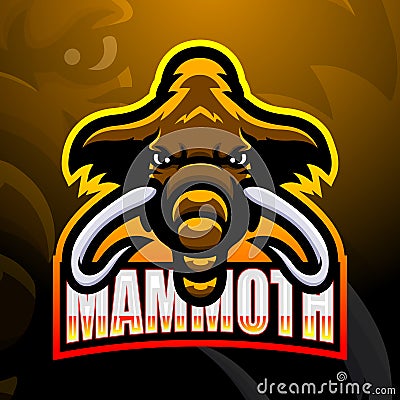 Mammoth mascot esport logo design Vector Illustration