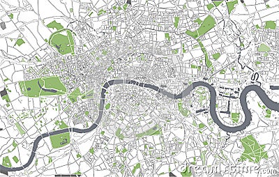 Map of the city of London, Great Britain Stock Photo