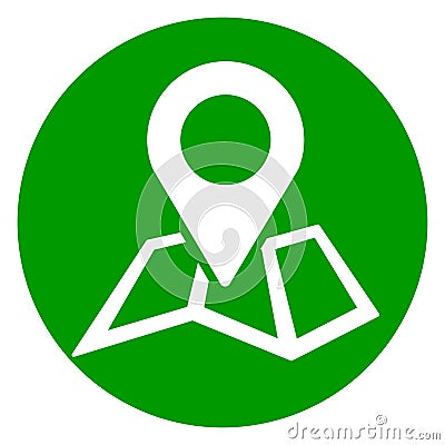 Map pin green circle icon Vector Illustration