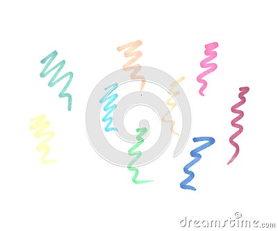 Illustration of markers colored lines Stock Photo