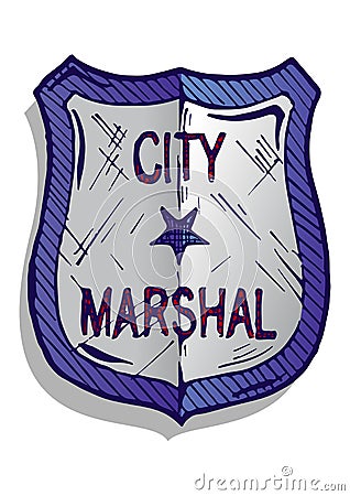 Illustration of marshal badge Vector Illustration