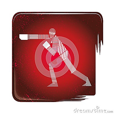 Taekwondo stripy icon Vector Illustration