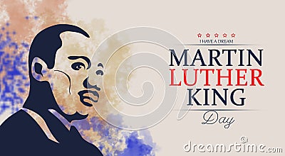 Illustration for Martin Luther King Day on white background. Editorial Stock Photo