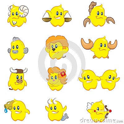 Illustration mascots Astrology icon, all signs Vector Illustration