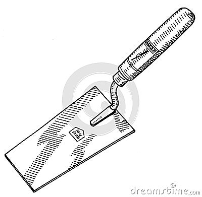 Illustration of a Masons trowel. Stock Photo