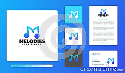 Illustration Of Melodies Logo Design Vector Illustration