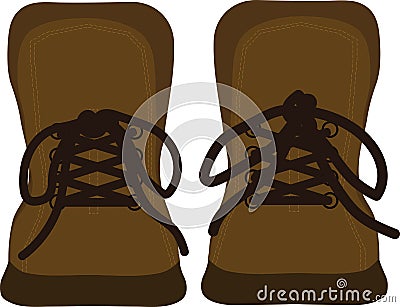 Illustration Men's Brown Leather Work Boots Stock Photo