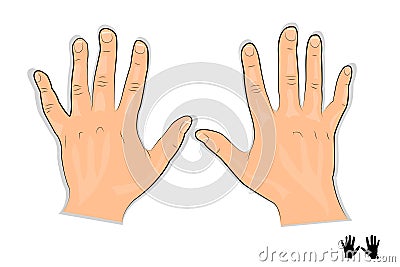 Illustration of men s hands Vector Illustration