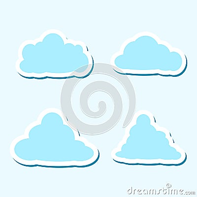 Illustration messages in the form of clouds, Icon set Vector Illustration
