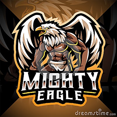 Mighty eagle esport mascot logo design Vector Illustration