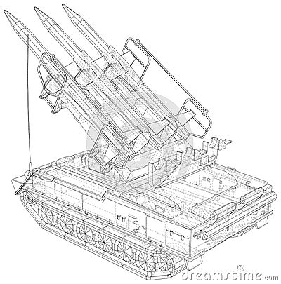 Illustration Missile Truck vector. The layers of visible and invisible lines are separated. EPS10 format. Vector created Vector Illustration