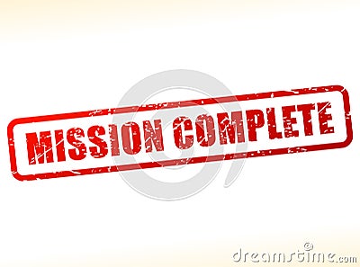 Mission complete text stamp Vector Illustration