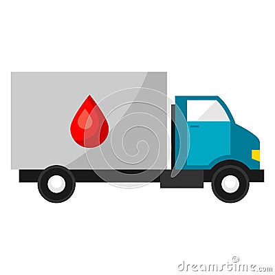 Illustration of mobile blood transfusion station. Object for medicine and health. Vector Illustration