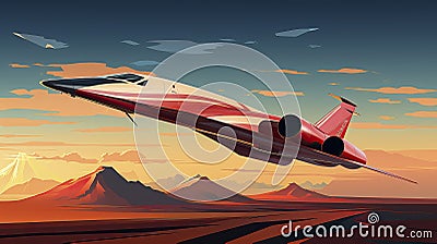 Illustration of modern supersonic airplane, AI Generated Stock Photo