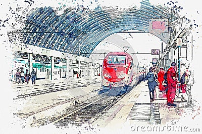 Illustration of a modern train Stock Photo