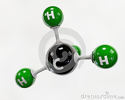 Illustration molecule of Gas Methane on a white background Cartoon Illustration