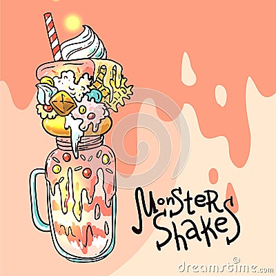 Illustration monster shake Vector Illustration