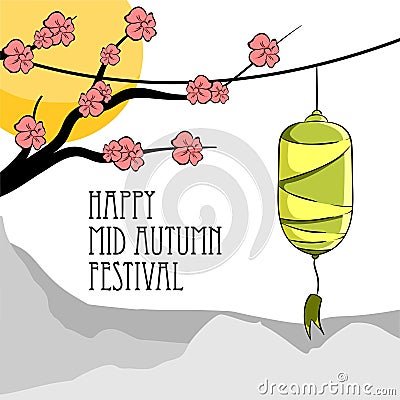 Illustration of happy mid autumn festival Vector Illustration