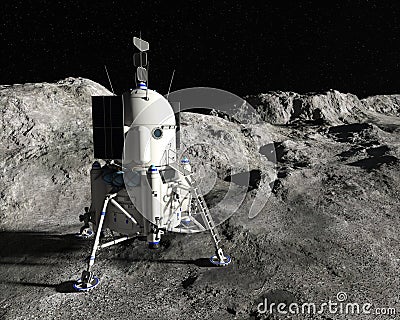 Moon Lunar Landing Module, Space Exploration Stock Photo