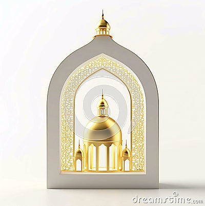 illustration of a mosque golden domes of mosque Stock Photo