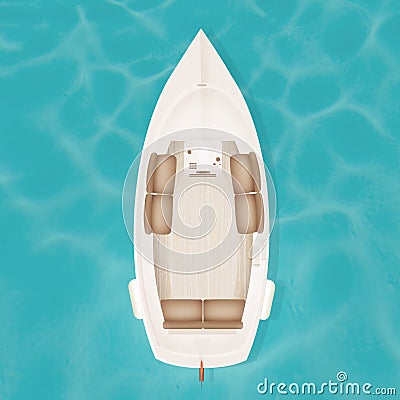 Motorboat seen from above Stock Photo